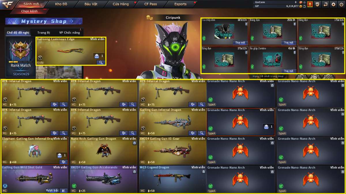 shop acc cf uy tin gia re