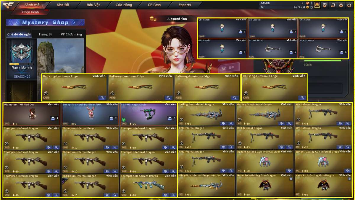 shop acc cf uy tin gia re