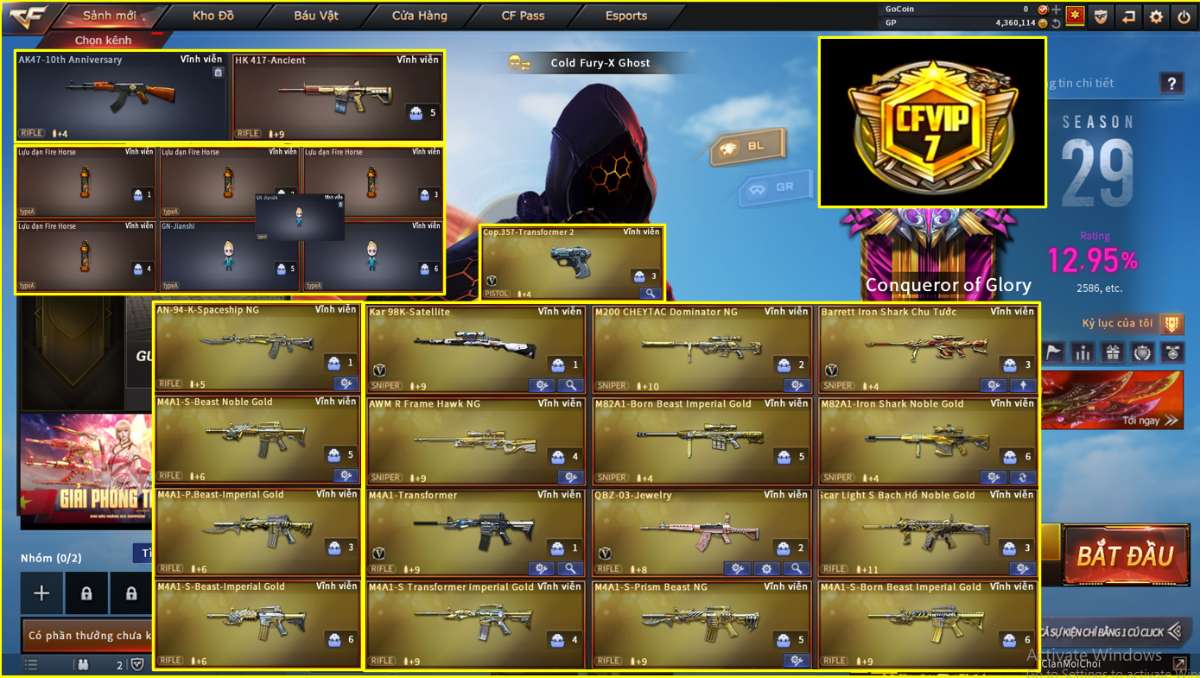 shop acc cf uy tin gia re