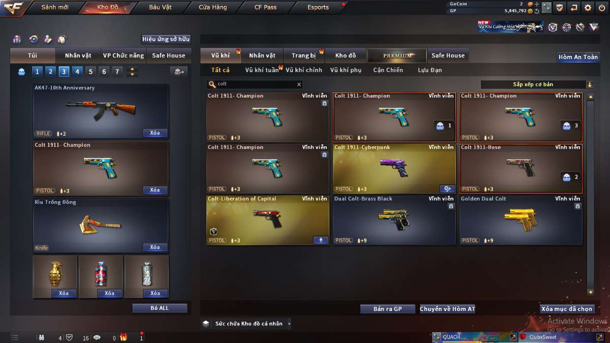 shop acc cf uy tin gia re