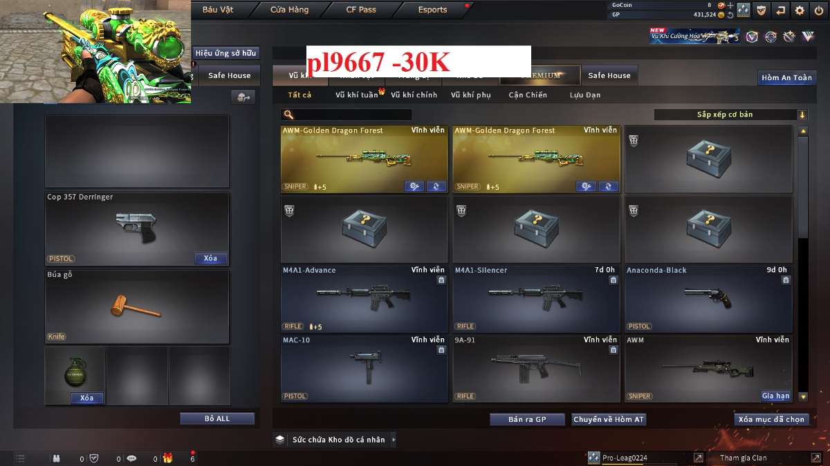 shop acc cf uy tin gia re