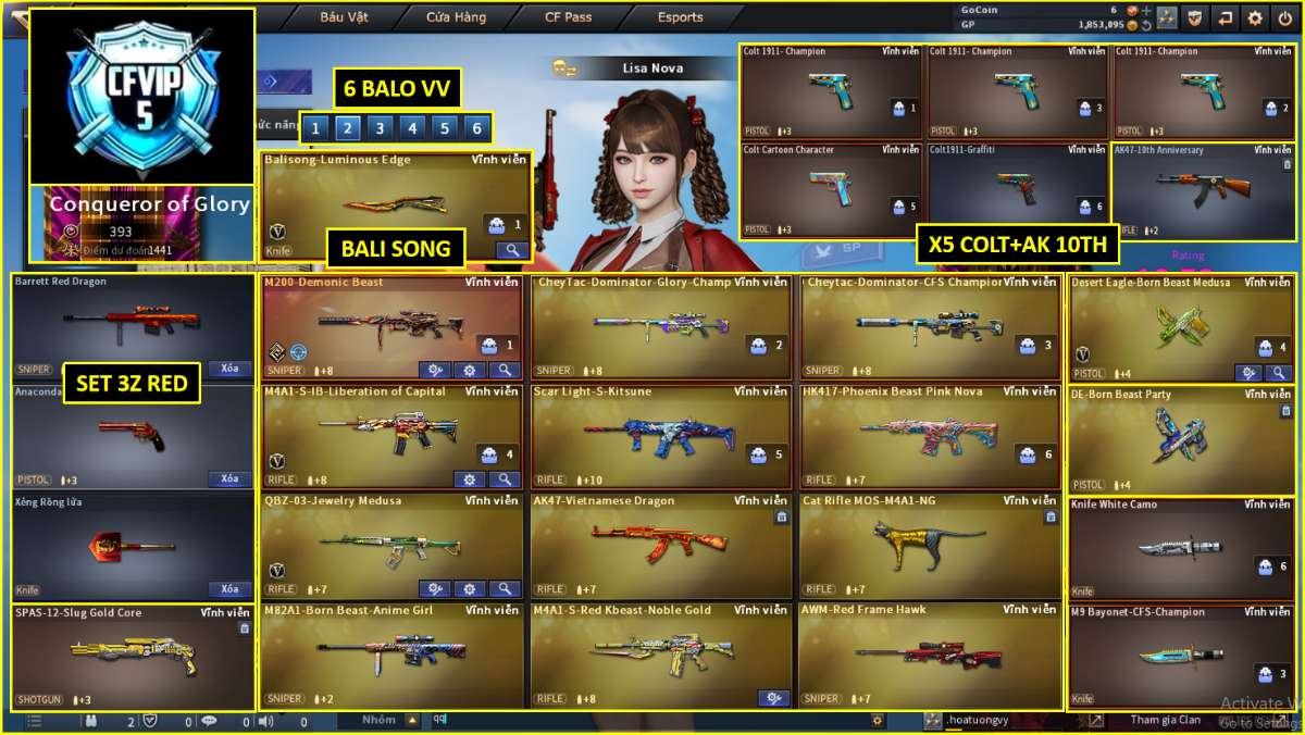 shop acc cf uy tin gia re