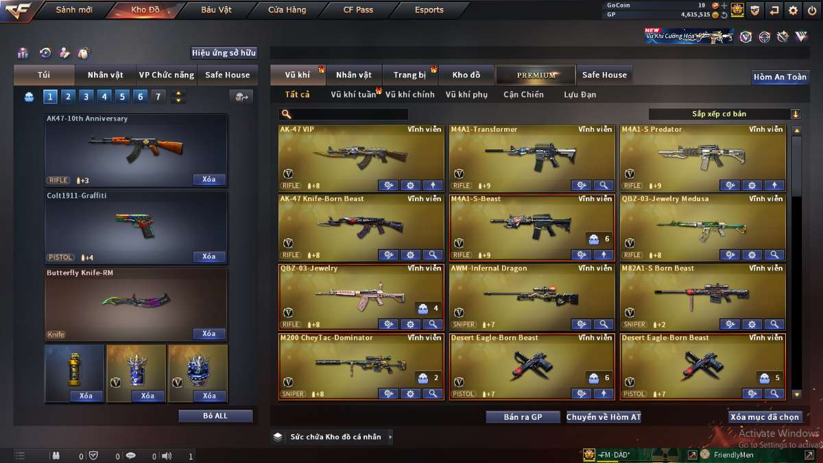 shop acc cf uy tin gia re