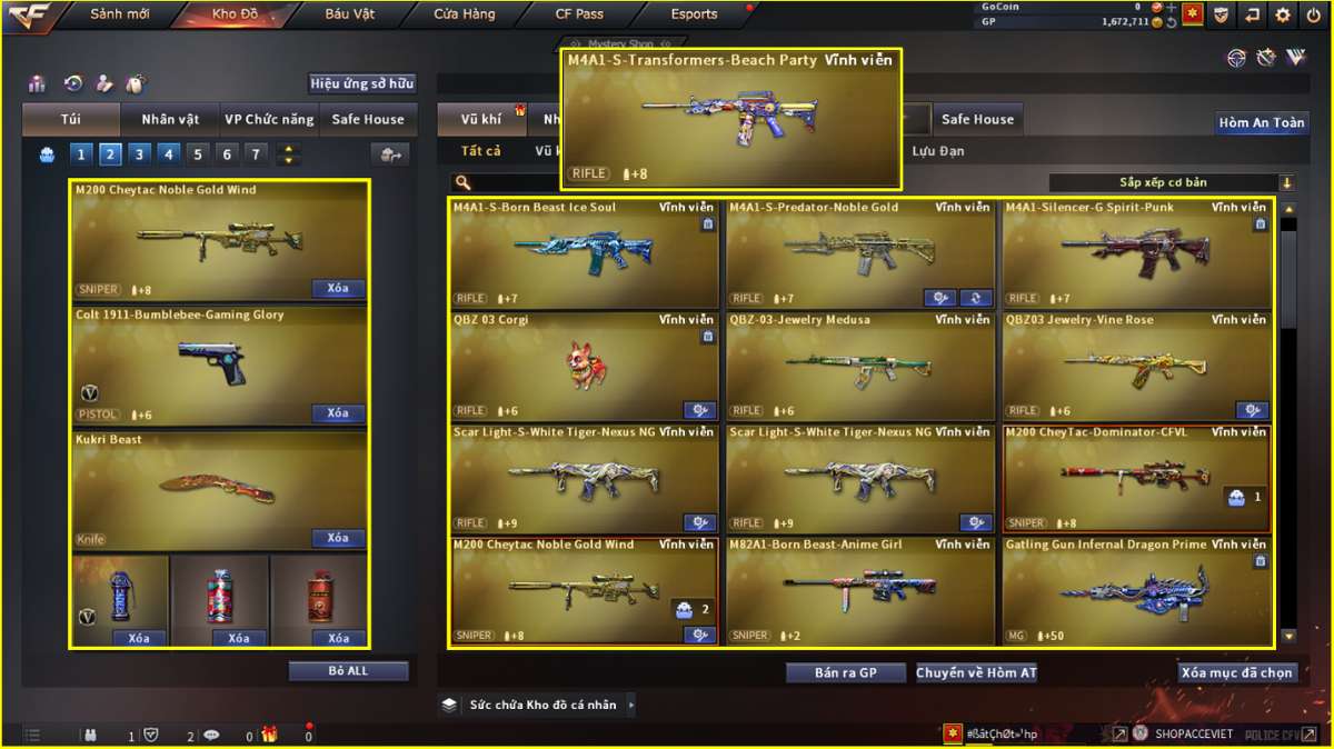 shop acc cf uy tin gia re