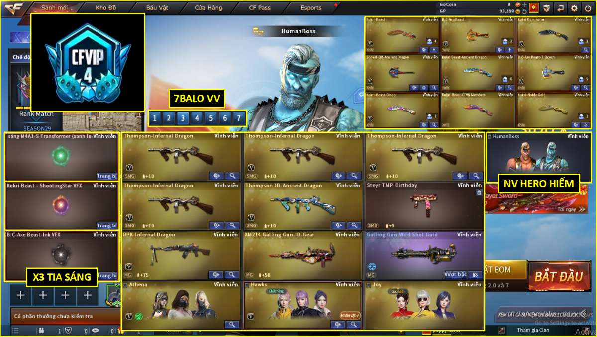 shop acc cf uy tin gia re