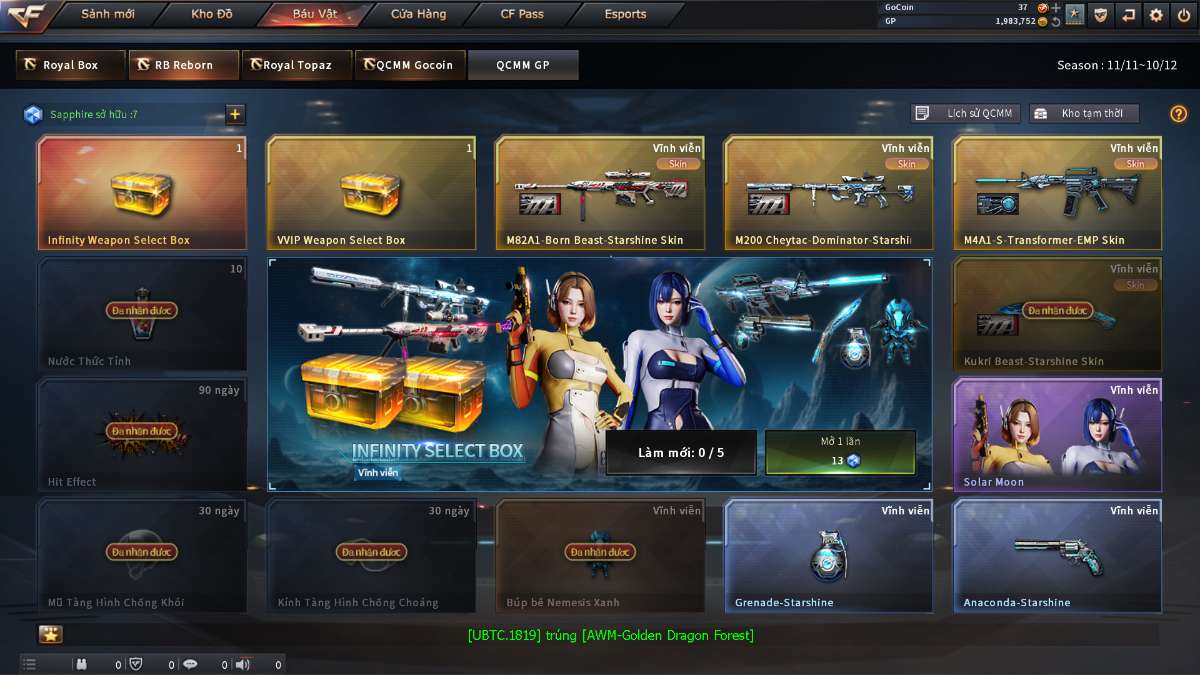 shop acc cf uy tin gia re