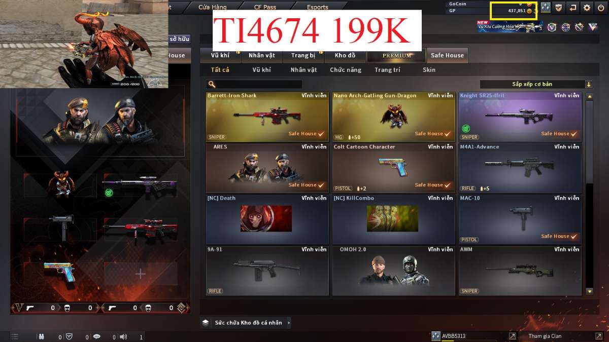 shop acc cf uy tin gia re