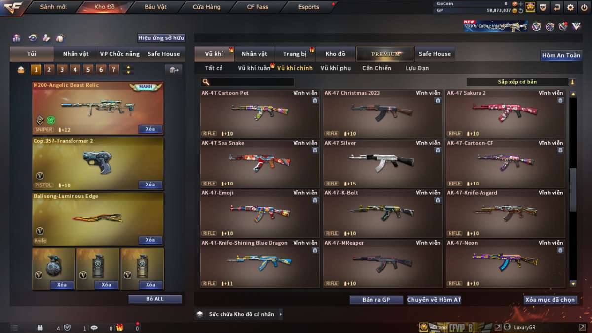 shop acc cf uy tin gia re