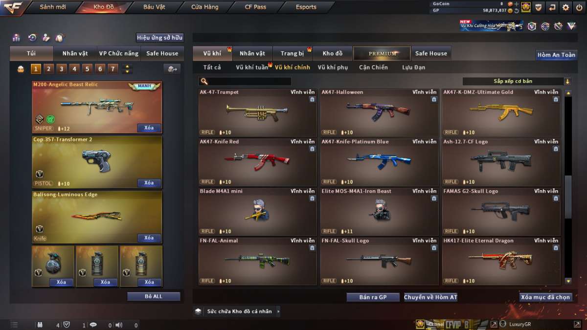 shop acc cf uy tin gia re