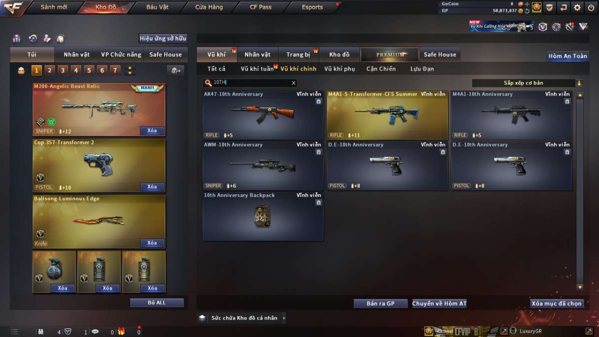 shop acc cf uy tin gia re