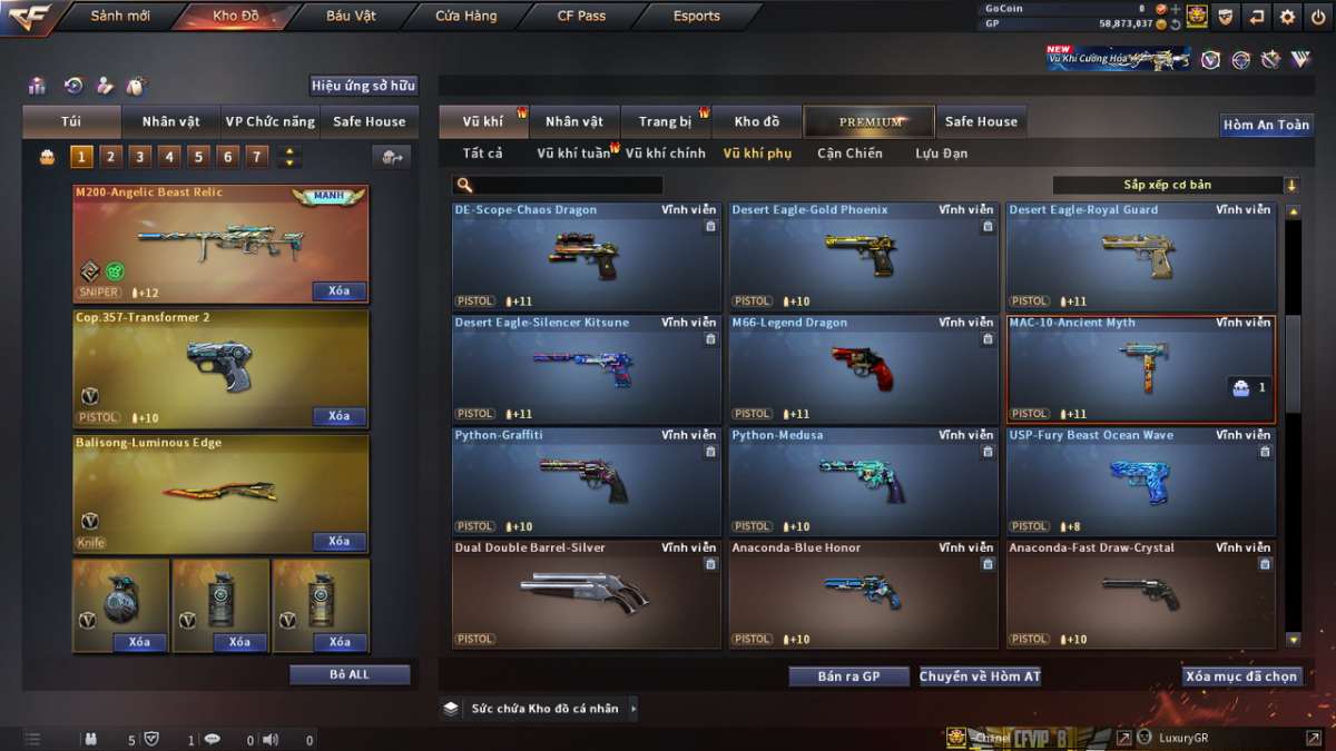 shop acc cf uy tin gia re