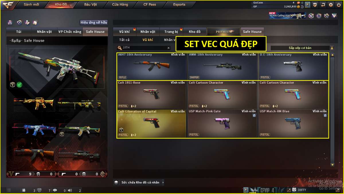 shop acc cf uy tin gia re