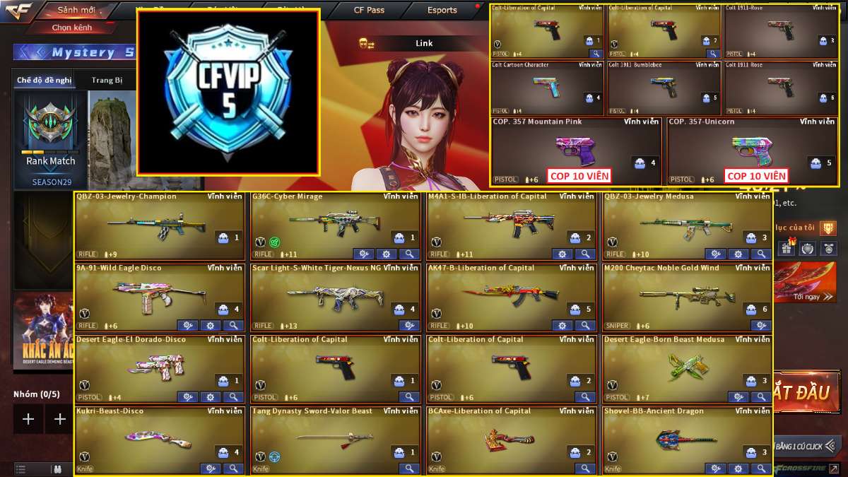 shop acc cf uy tin gia re