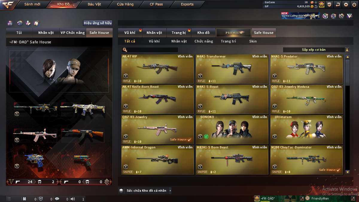 shop acc cf uy tin gia re