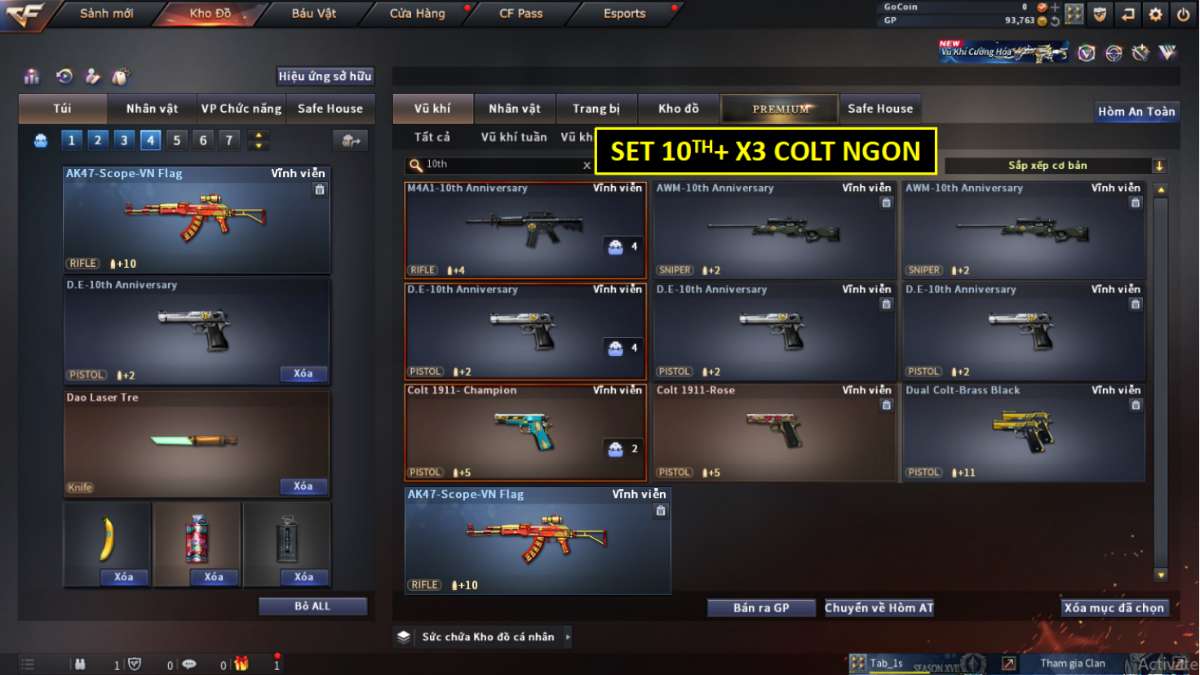 shop acc cf uy tin gia re