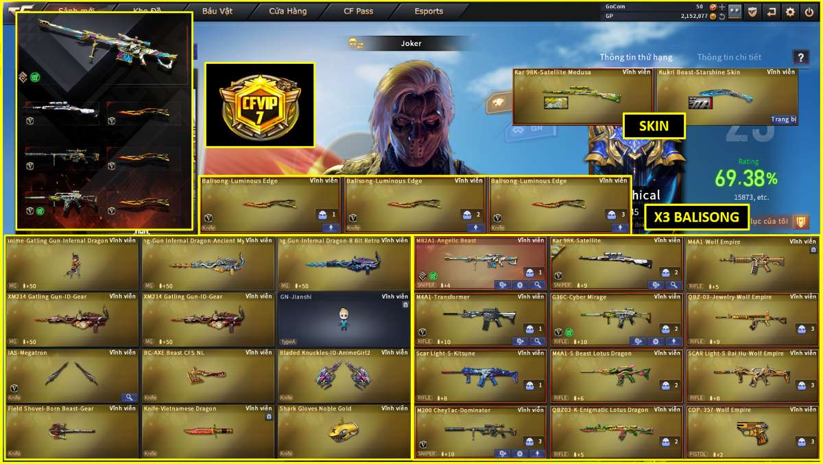 shop acc cf uy tin gia re