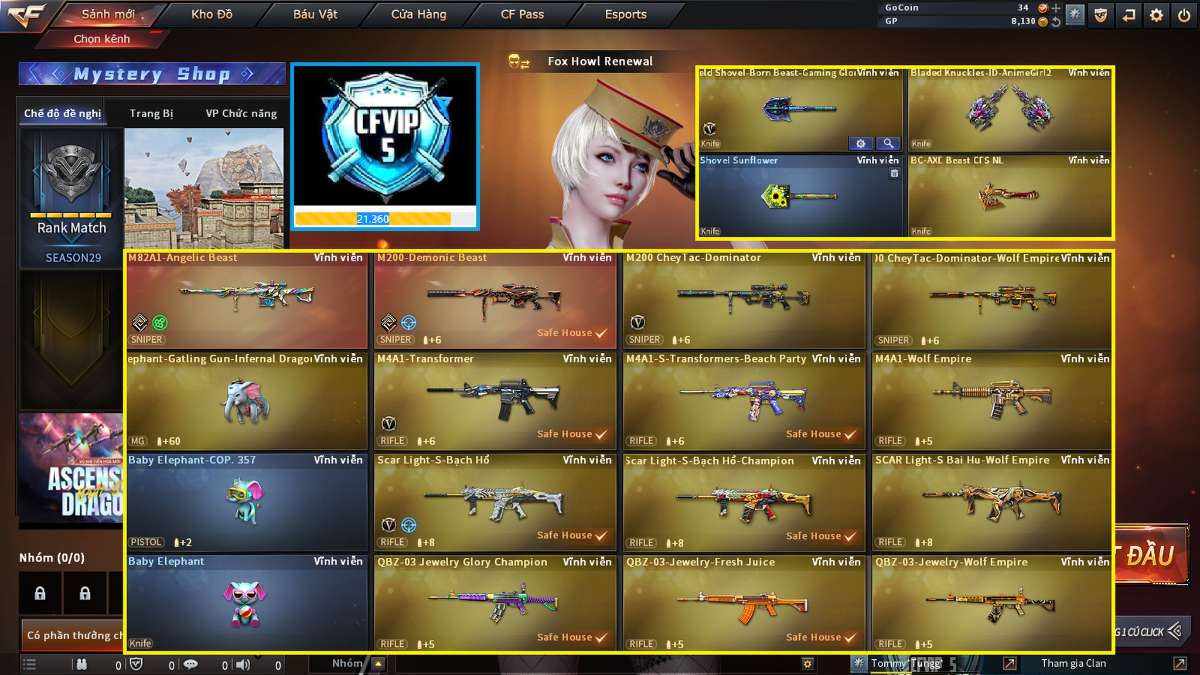 shop acc cf uy tin gia re