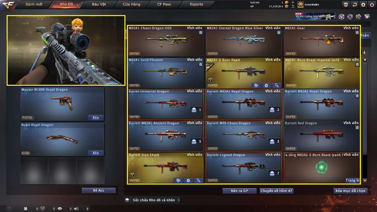 shop acc cf uy tin gia re